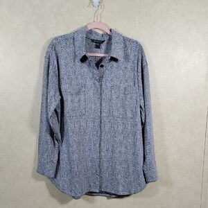 01185 Athleta black & white heavy knit Textured Shirt Jacket L